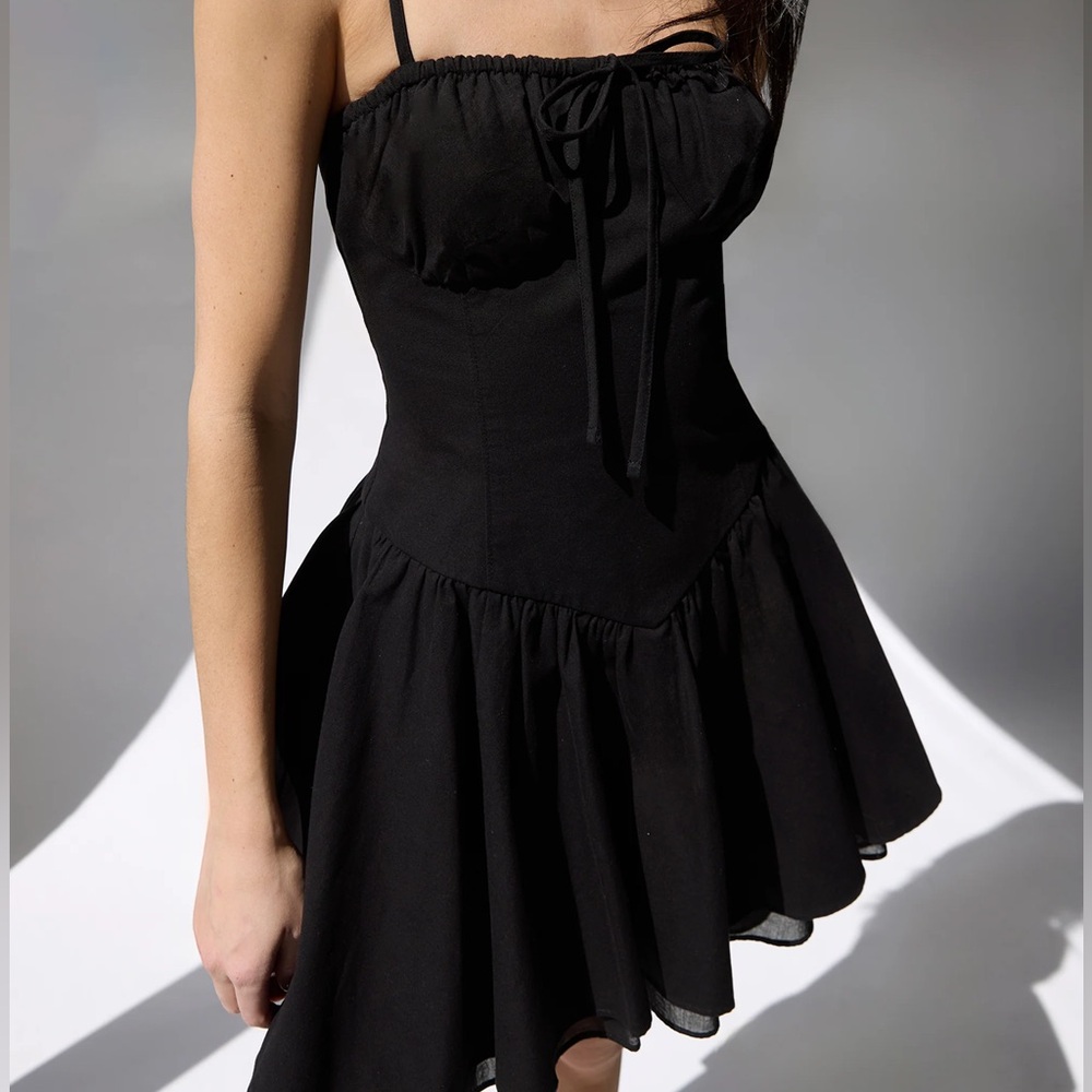 OAK + FORT Black Corset Mini Dress